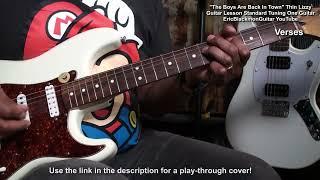 THE BOYS ARE BACK IN TOWN Thin Lizzy Guitar Lesson In STANDARD TUNING