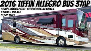 2016 Tiffin Allegro Bus 37AP A Class 450HP Cummins Diesel Pusher from Porter's RV Sales - $212,900