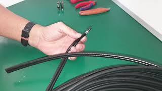 Fitting F-type compression connectors to Dual RG6 cable.