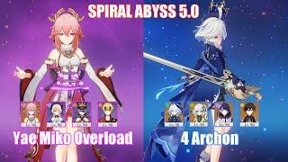 C0 Yae Miko Overload & 4 Archon | Spiral Abyss 5.0 | Genshin Impact