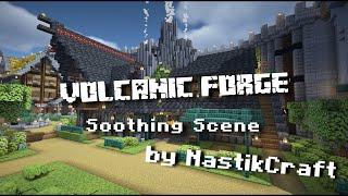 Relaxing Scene of a Volcanic Forge in Minecraft