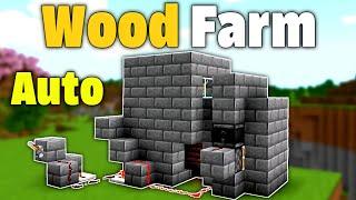 Best 1.20 Automatic Wood Farm Tutorial in Minecraft Bedrock | Tree Farm Minecraft