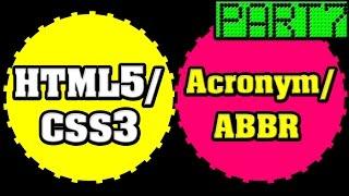 HTML5 and CSS3 Tutorials for Newbie Part 7 - HTML5 Acronym and ABBR