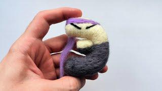 ASMR Russian Alphabet Lore "lowercase э" (Harrymations version) Needlefelt Wool Art