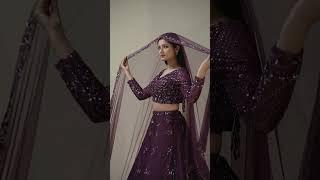 Dark Purple Sequins Embroidered Net Bridesmaid Lehenga -NF3759