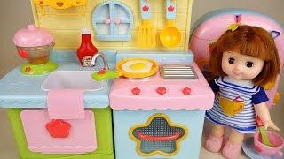 Baby Doll Kitchen and play doh cooking toys play