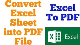 How To Convert Excel Sheet File into PDF File | Microsoft Excel Tips & Tricks in Hindi