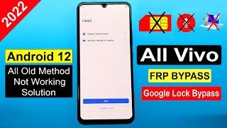 All Vivo Frp Bypass/Google Account Remove Android 12 | Vivo FRP (Without Pc) Latest Security 2022 |