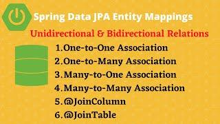 Spring Data JPA Entity mappings | One-to-One | One-to-Many  | Many-to-One | Many-to-Many mappings