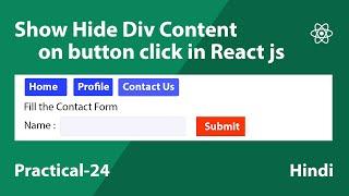 Show Hide Div Content on button click in React js