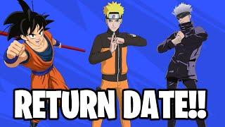 Naruto Jujutsu Dragon Ball Return Date Item Shop Fortnite