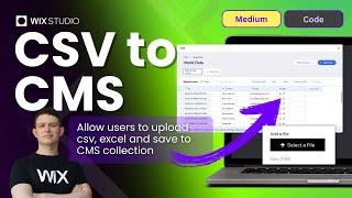 CSV, Excel sheet Upload Button that saves to Wix CMS Collection