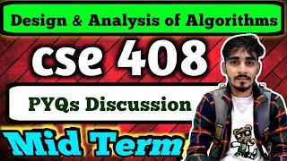 DAA :- Mid Term PYQs Discussions || Very Important MCQs || Design & Analysis of Algorithm || CSE 408