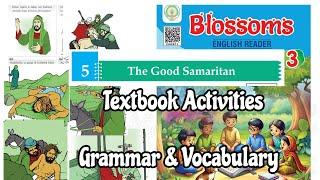 The Good Samaritan 3rd Class English Textbook Grammar and vocabulary Activities explained in Telugu