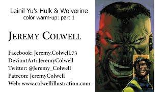 Leinil Hulk & Wolverine process part 1