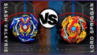 SLASH VALKYRIE.Bl.Pw vs LORD SPRIGGAN.Bl.Dm’ | ON REAL LIFE BEYBLADE STADIUM