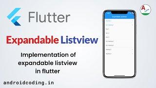 Flutter : Expandable listview tutorial for beginners | flutter coding