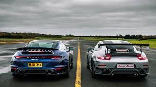 DRAG RACE!! PORSCHE 992 TURBO S vs 991 GT2 RS