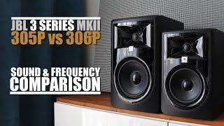 JBL 305P MKII  vs. JBL 306P MKII  ||  Sound & Frequency Response Comparison