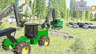 JOHN DEERE LOGGING SET UP | $100,000 DAY | FARMING SIMULATOR 2019