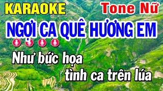 Karaoke Ngợi Ca Quê Hương Em - Tone Nữ - Cha Cha Dễ Hát | Huỳnh Lê