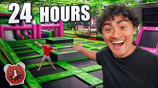 24 HOUR OVERNIGHT CHALLENGE in TRAMPOLINE PARK!