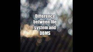 Difference between file system and DBMS| DBMS Questions and answers