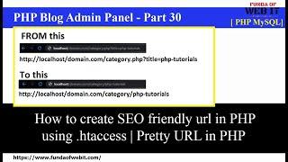 PHP Blog Admin Panel 30: How to create SEO friendly url in PHP using .htaccess | Pretty URL in PHP