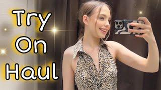 [4K] TRY ON HAUL new transparent fashion clothes with Kate | New evening fashion 2024