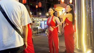 Christmas is coming! Vietnam Hochiminh city nightlife street scenes. So many pretty ladies!