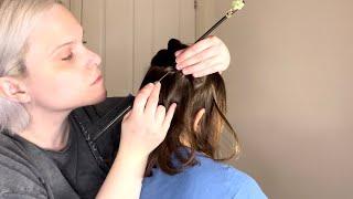 ASMR: A Real Person Mom & Daughter Scalp Check & Scalp Massage