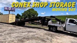 Heavy Haul! (8000lb Conex Storage) Feat. Hydraulic Tilt Trailer & CAT 289D3 Skid Loader