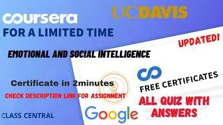 Emotional and Social Intelligence,(week-1-4) All Quiz Answers.#coursera #quizanswers #answers