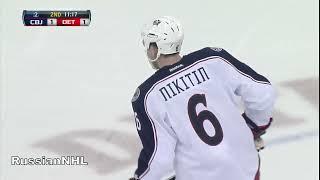 Nikita Nikitin scores vs Red Wings after faceoff (21 jan 2012)