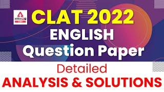 CLAT 2022 English Analysis | CLAT Answer Key | CLAT 2022 Exam Analysis | Question Paper Solution #1