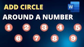 how to add circle around a number in MS Word
