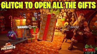 Glitch To OPEN ALL THE PRESENTS In Winterfest 2021 Fortnite