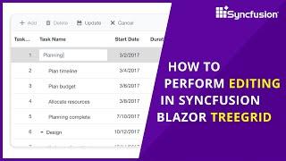 How to Perform Editing in Blazor TreeGrid