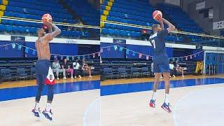 LeBron James Shooting Contest vs Kevin Durant & Devin Booker! 2024 Team USA Basketball