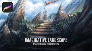 Watch me Paint a Landscape - Procreate Drawings Time Lapse Process