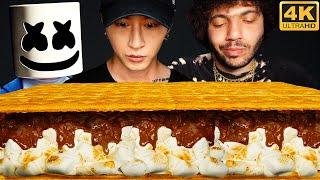 ASMR WORLD'S LARGEST S'MORE MUKBANG with MARSHMELLO & BENNY BLANCO | COOKING & EATING SOUNDS