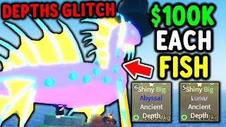 Using Crazy DEPTHS GLITCH To Catch MOST VALUABLE FISH in Roblox Fisch..