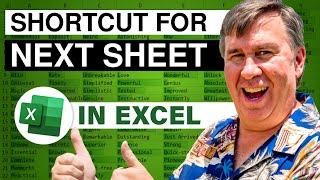 Excel Shortcuts to Move to Previous or  Next Worksheet - Episode 2124