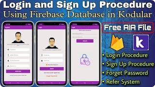 How to make Login, signup and reset password system with firebase in kodular. Firebase login system.