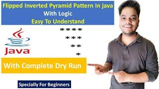 Star Pattern - 7 How to Print Flipped Inverted Pyramid Pattern in Java | Logic +Dry Run | Vs Code |