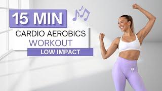 15 min CARDIO AEROBICS WORKOUT | All Standing | Low Impact | No Squats | Move to the Beat 