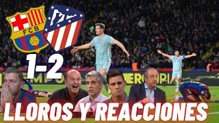  LLOROS Y REACCIONES AL BARCELONA 1 ATLÉTICO DE MADRID 2 - REMONTADA DE LIDER - RESUMEN Y GOLES