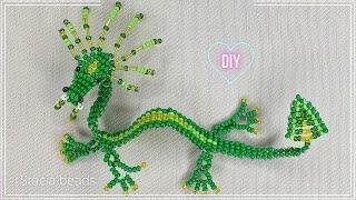 Китайский Дракон из бисера параллельным плетением. Beaded Dragon