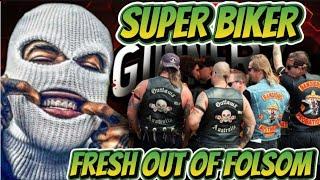 SUPER BIKER... FRESH OUT OF FOLSOM MEETS ROACH AND COVERS GET PULLED ... #norte #bikers #prison