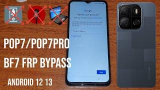 TECNO POP7 POP7PRO BF7 FRP BYPASS Without PC 2024